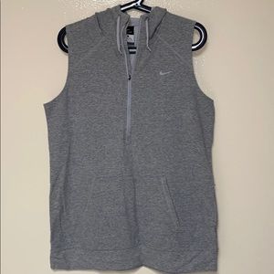 nike gray sleeveless hoodie